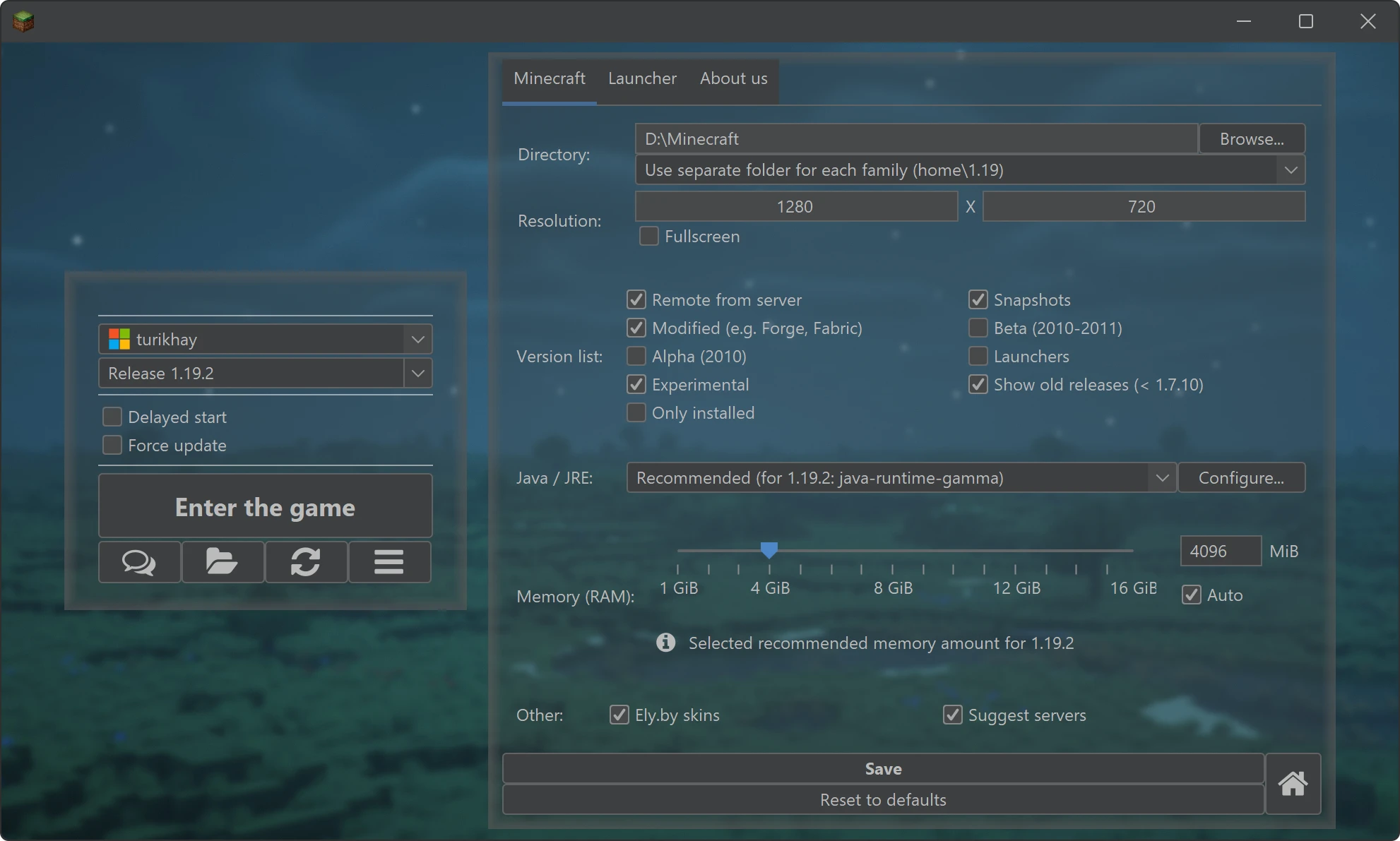 Screenshot of Legacy Launcher